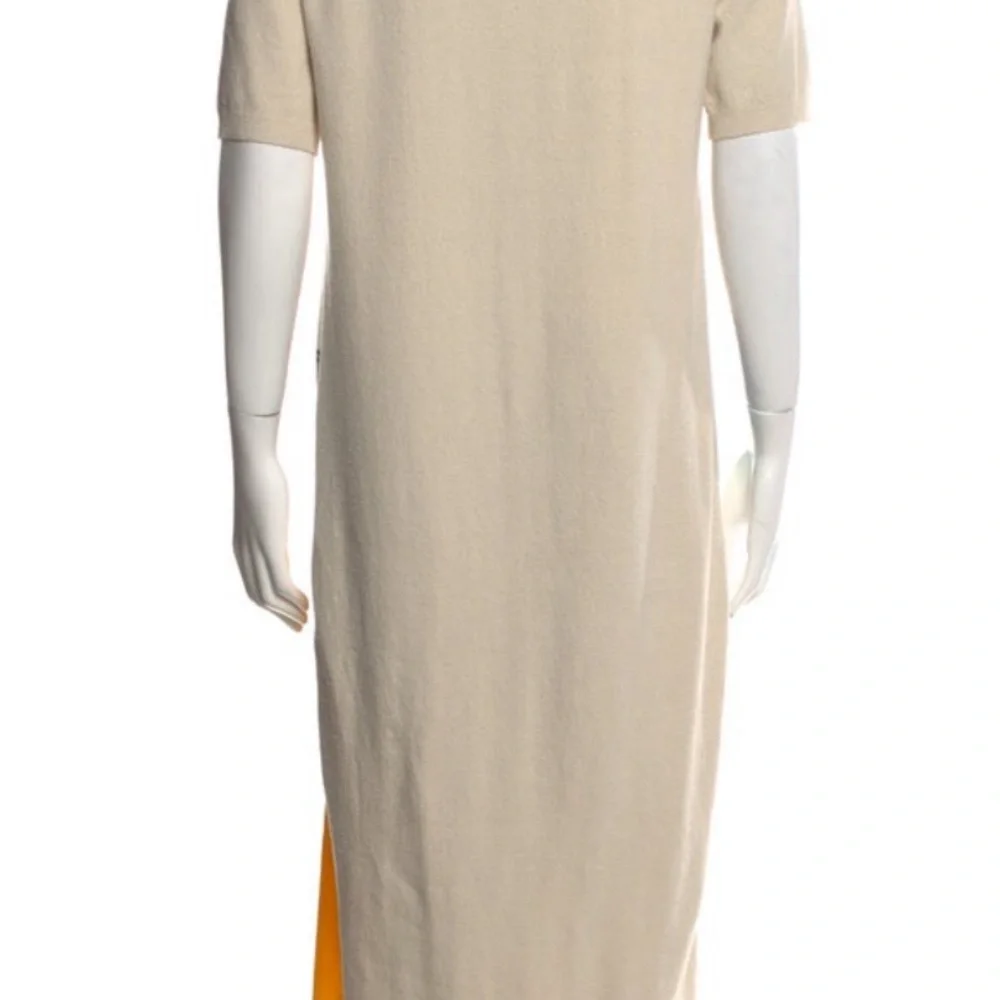 Tory Burch Cream, Blue, Green & Mustard Geometric Midi Dress - Picture 2 of 6